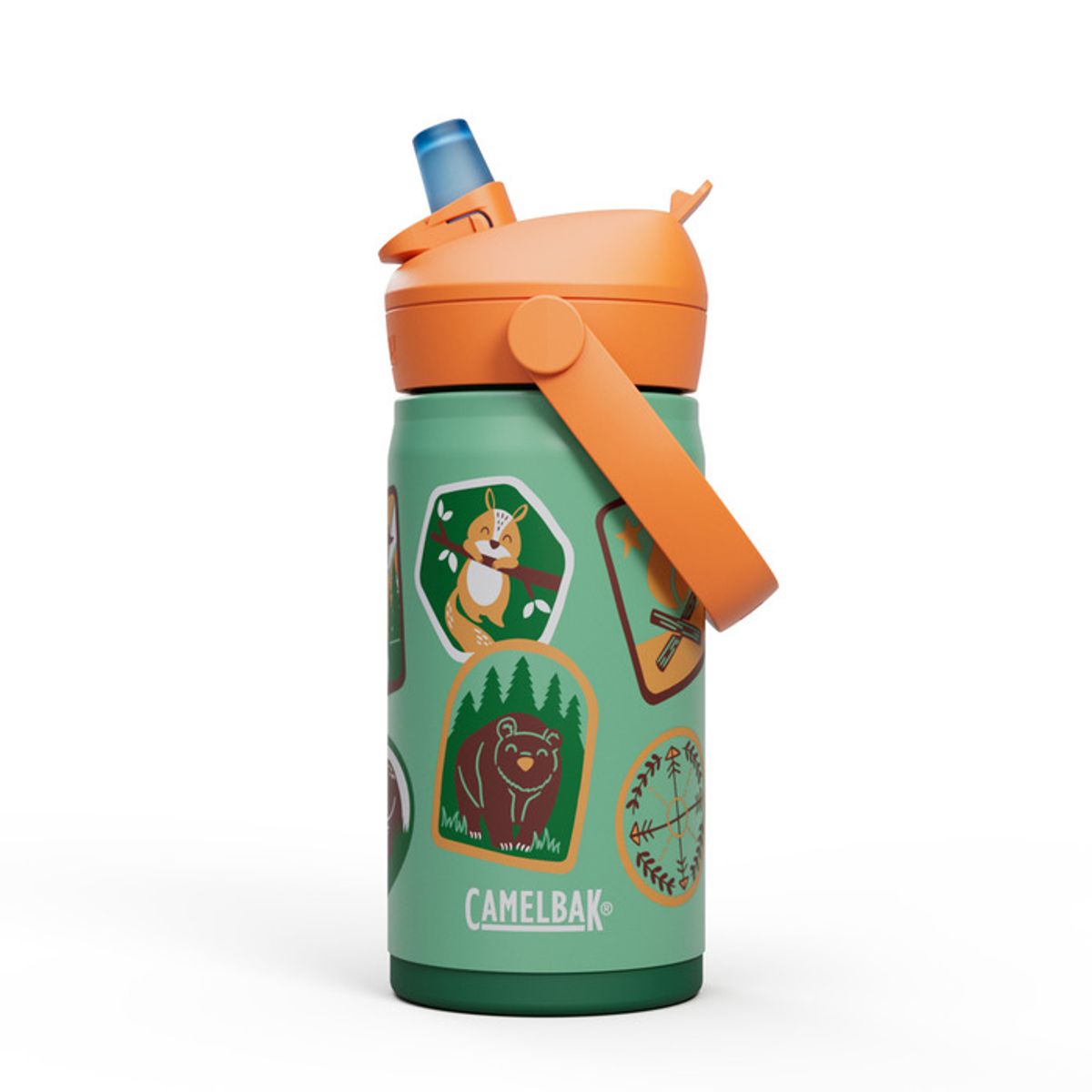 Camelbak Drikkeflaske Barn, Thrive Flip Straw Kids VSS Camp Badges 0,35L
