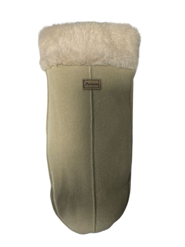 Votter semsket skinn imitasjon, beige