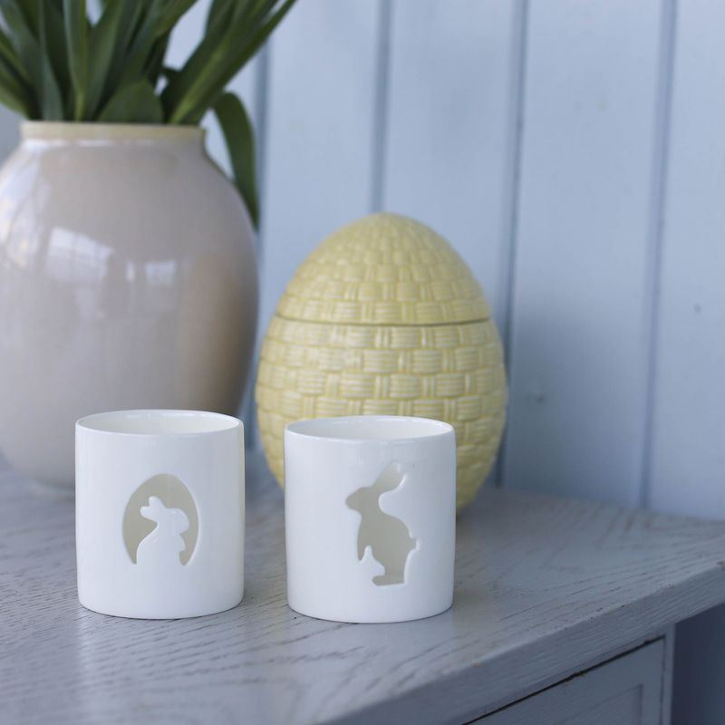 Telysholder Hare 8 cm, 2PK - Porsgrunds Porselænsfabrik