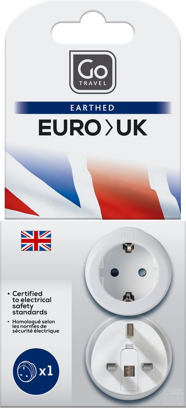 Adapter (Type G) til England & UK fra Go Travel