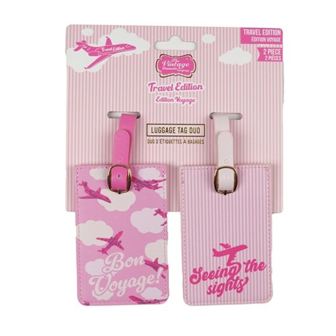 Hovedbilde The Vintage Company Bagasjemerker 2-pk, rosa
