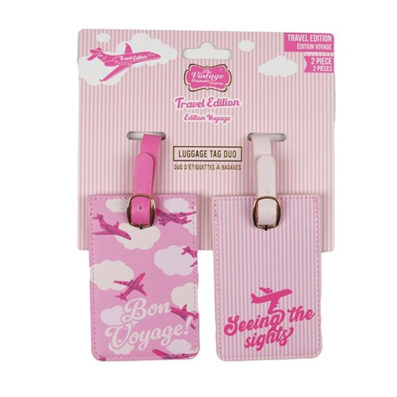 The Vintage Company Bagasjemerker 2-pk, rosa