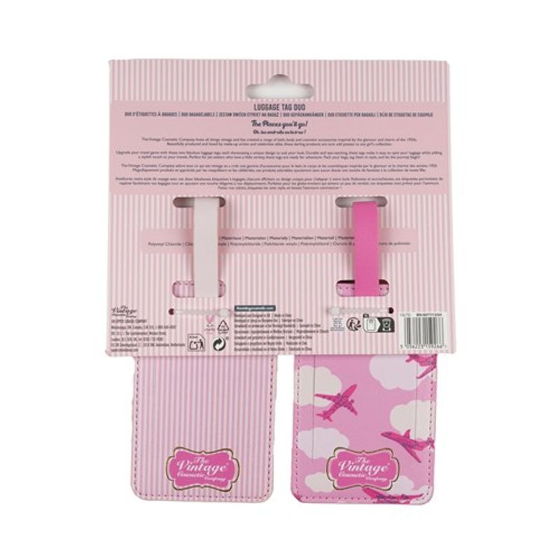 The Vintage Company Bagasjemerker 2-pk, rosa