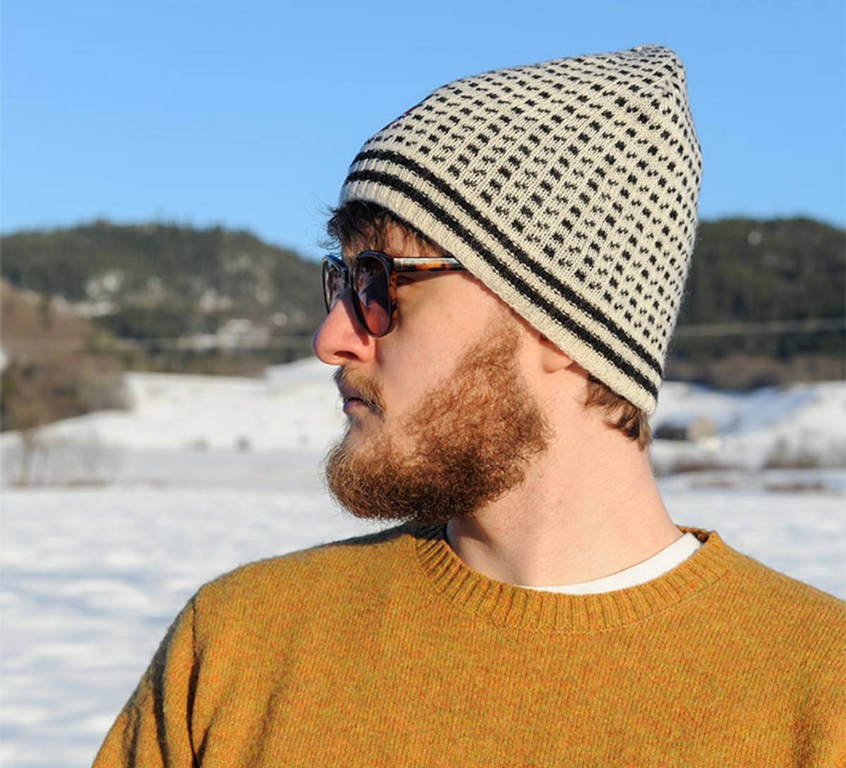 Islender Strikkelue, hvit