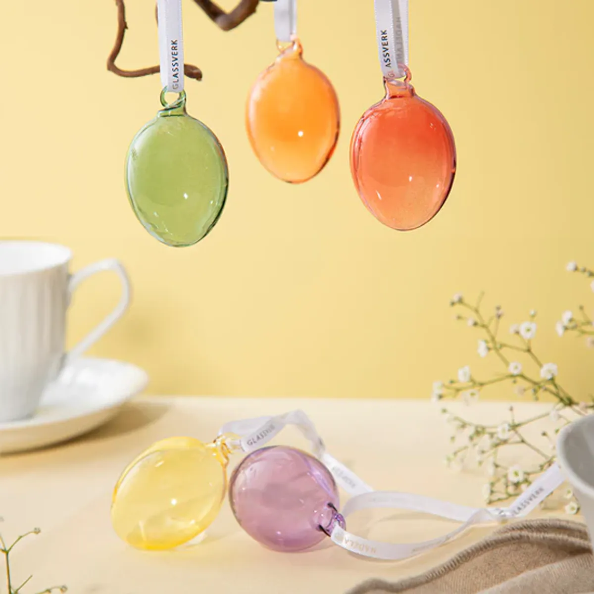 Hadeland Glassverk, Glassegg Hengepynt Klar 5 pk