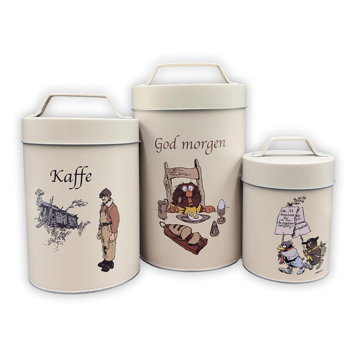 Flåklypa Oppbevaringsbokser, Sett à 3 stk