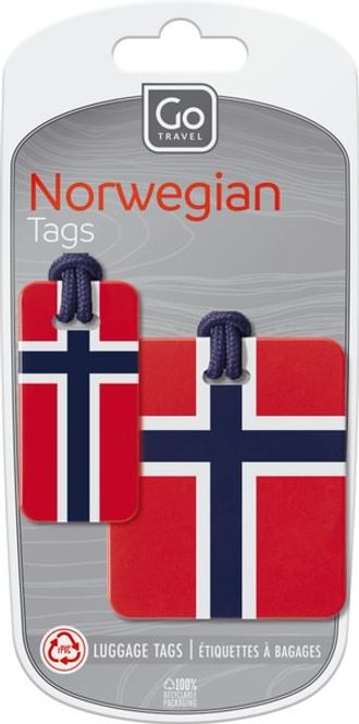 Hovedbilde Go Travel Bagasjemerker 2-pk, Norsk Flagg