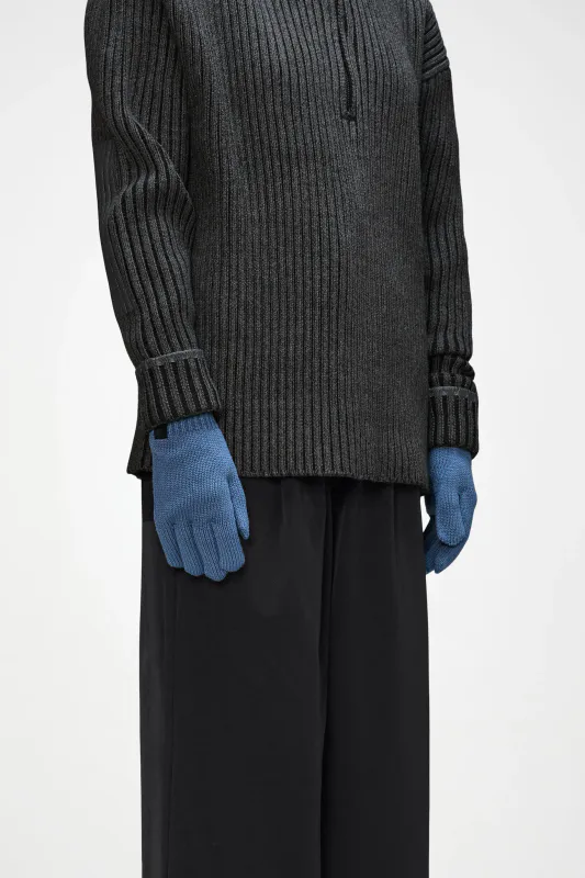 Rains Vanter Knit Gloves, Blue Dusk