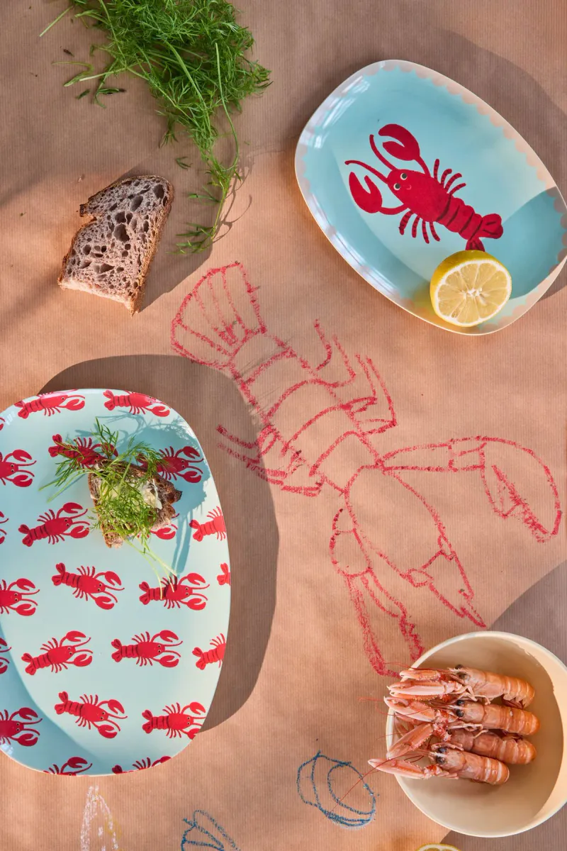 Rice Serveringsfat med hummermotiv (L 30 cm)