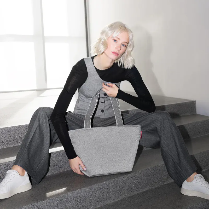 Veske Shopper M Herringbone grey - Reisenthel