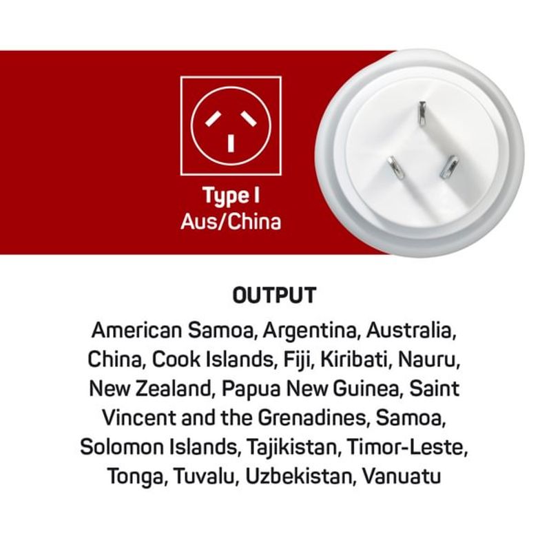 Adapter (Type I) til Austraila og Kina fra Go Travel