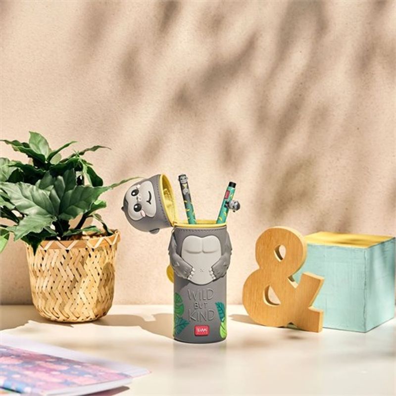 Silikon pennal Kawaii, 2i1 Gorilla - Legami