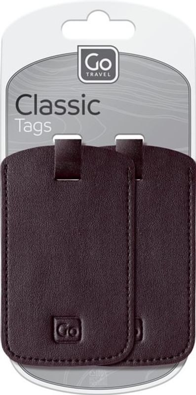 Go Travel Bagasjemerker PU-skinn 2-pk, sort