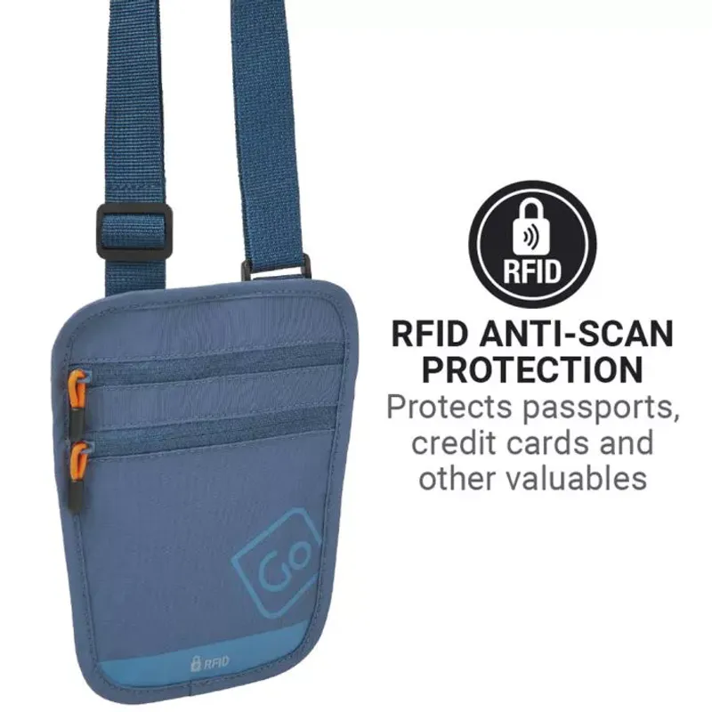 Nakkepose for pass RFID (Passport Pouch), Blueberry fra Go Travel