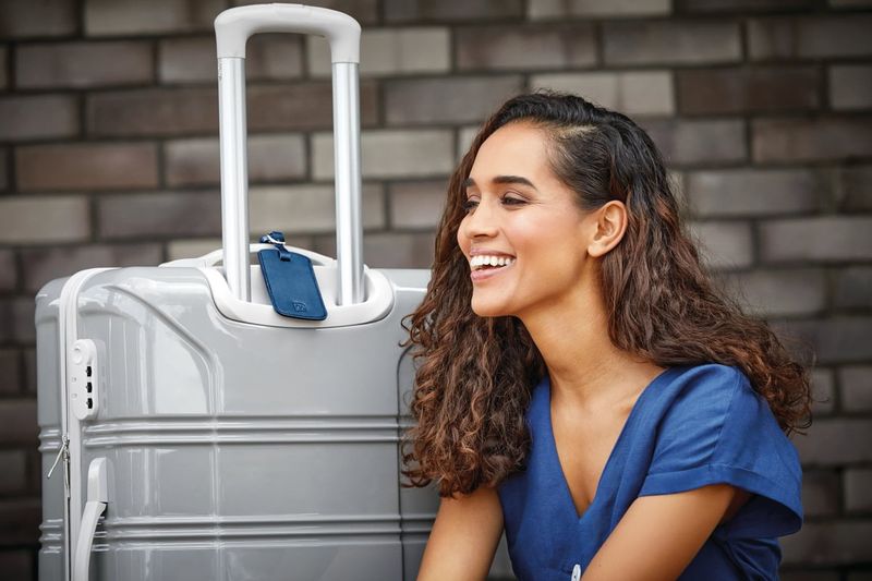 Go Travel Bagasjemerker PU-skinn 2-pk, blå
