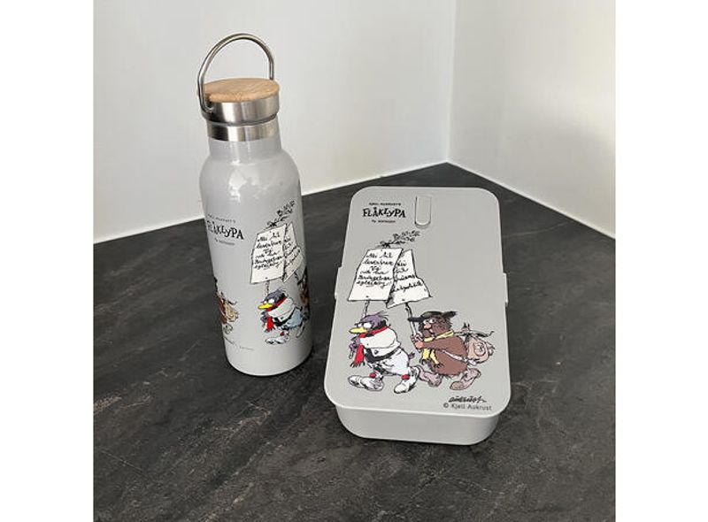 Flåklypa drikkeflaske Retro - Ludvig & Solan - 500 ml 