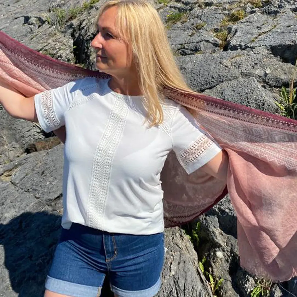 100% Ullskjerf Marius® Old Rose