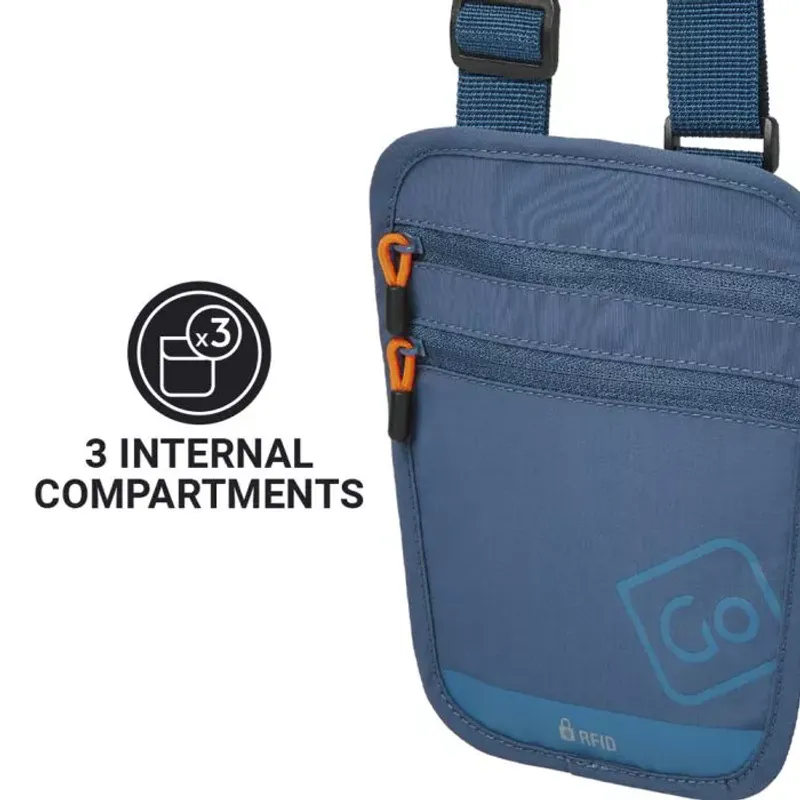 Nakkepose for pass RFID (Passport Pouch), Blueberry fra Go Travel